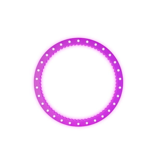 C4D立体圆形紫色发光边框