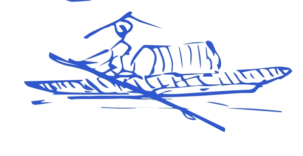 江山渔者钢笔画素描线条画