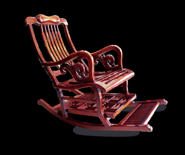 古代实木摇椅实物元素