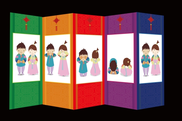 朝鮮族立體屏風(fēng)