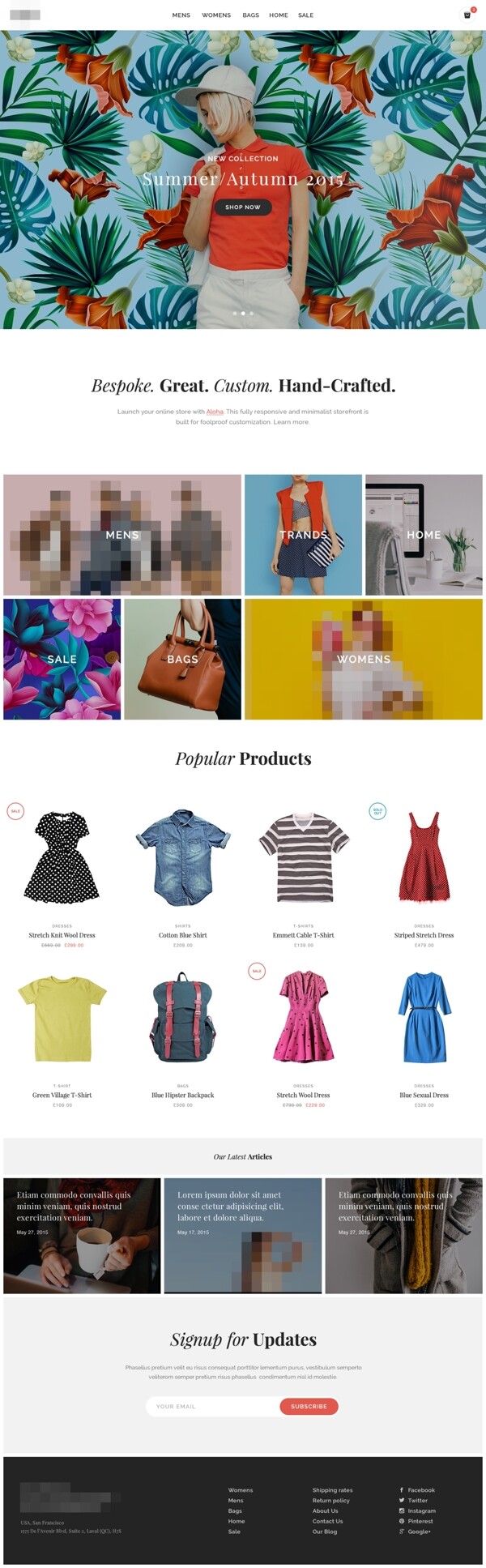 网页UI服装商城网站设计素材