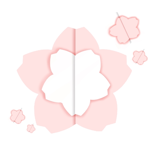 粉色装饰品樱花插画