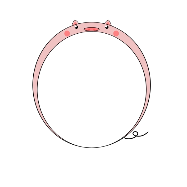 粉色的猪猪边框插画