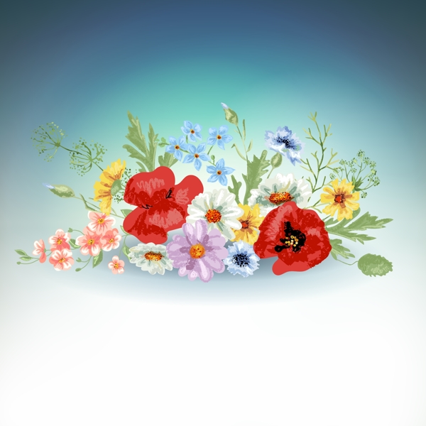 唯美的水彩繪花朵插畫(huà)