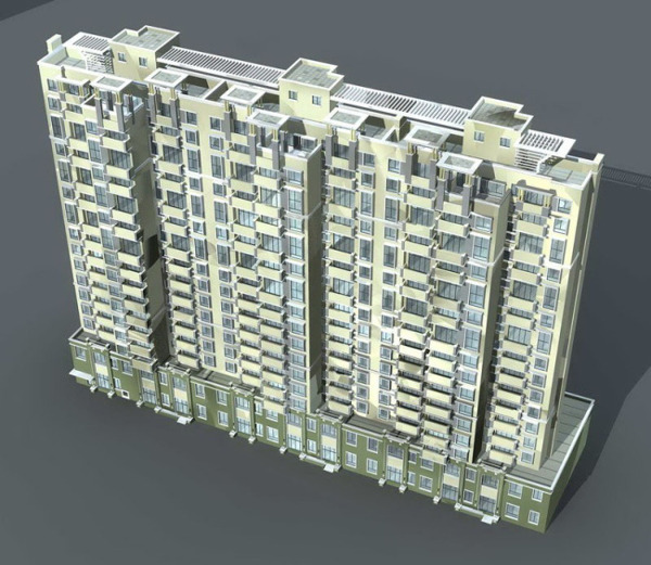 豪華大氣高層商住建筑3D模型