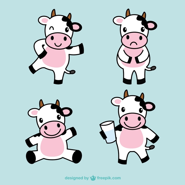 可爱的奶牛插图