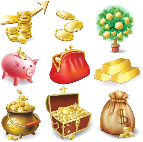 金錢元素矢量圖