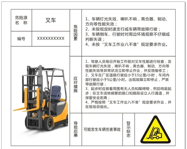 叉車危險(xiǎn)告知牌
