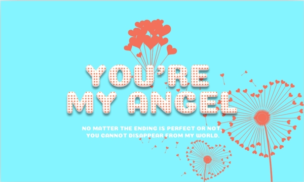 可爱点你是我的天使简单字体