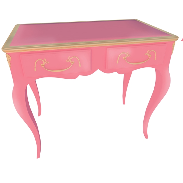 粉色带抽屉复古桌子