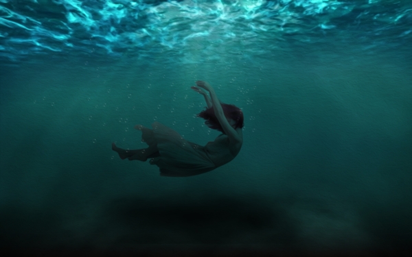 海底美女油畫
