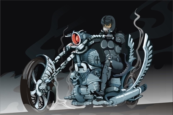 超酷摩托车手图片