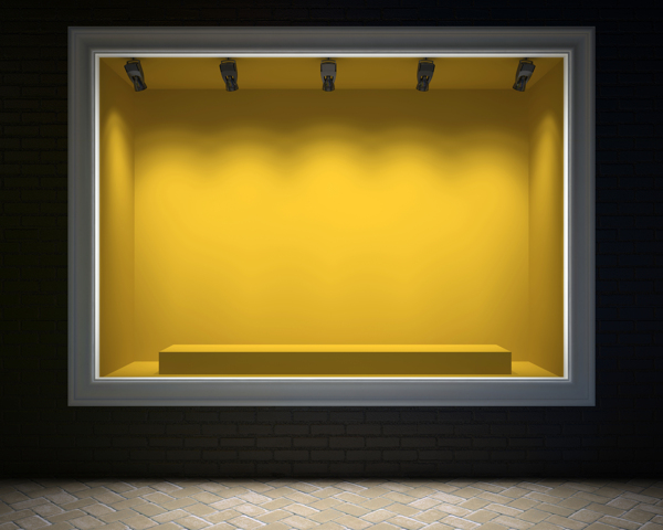 黄色灯光橱窗效果图图片