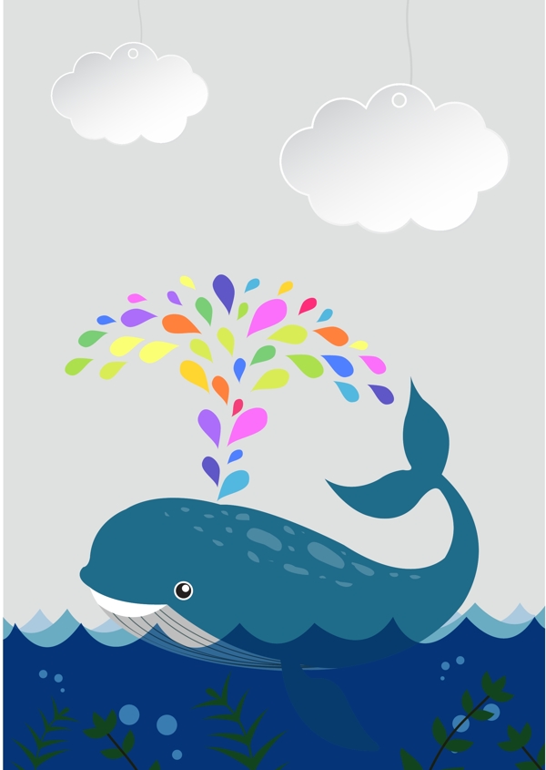 卡通鯨魚