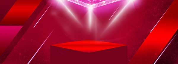 立体的红色展示台背景