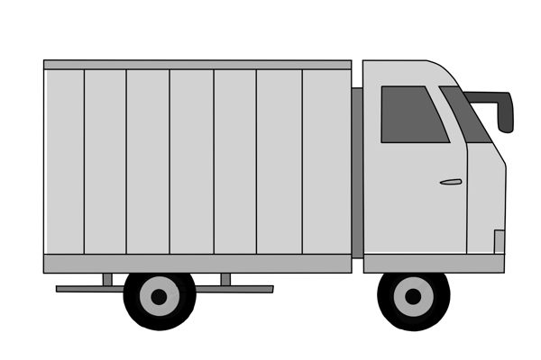 货箱运输汽车插画
