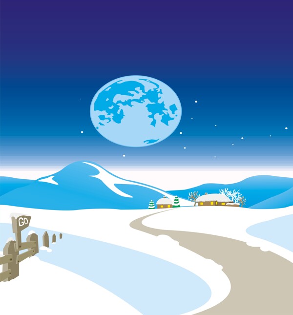 冬晨雪景圖片