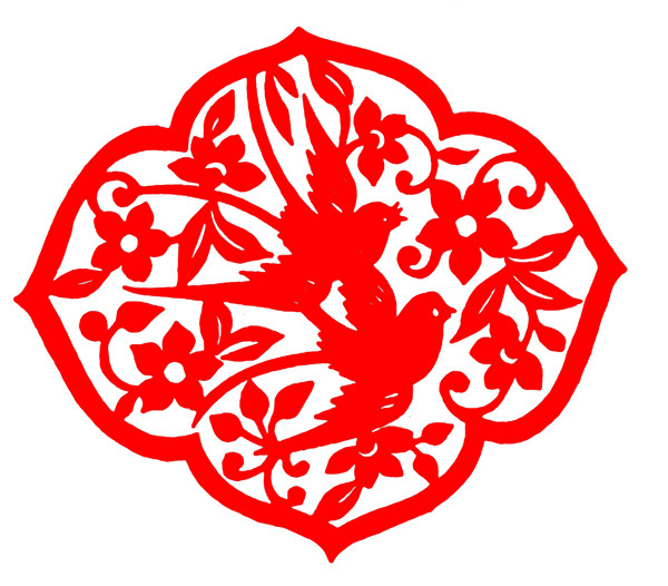 花鳥窗花剪紙民間美術(shù)0100