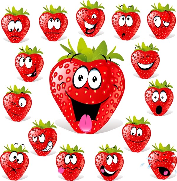 草莓水果表情图片
