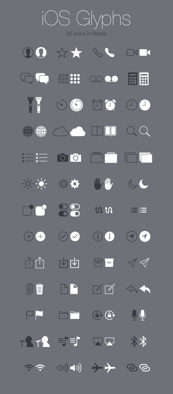 网页黑白icon图标设计素材