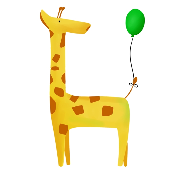 绑着气球的长颈鹿