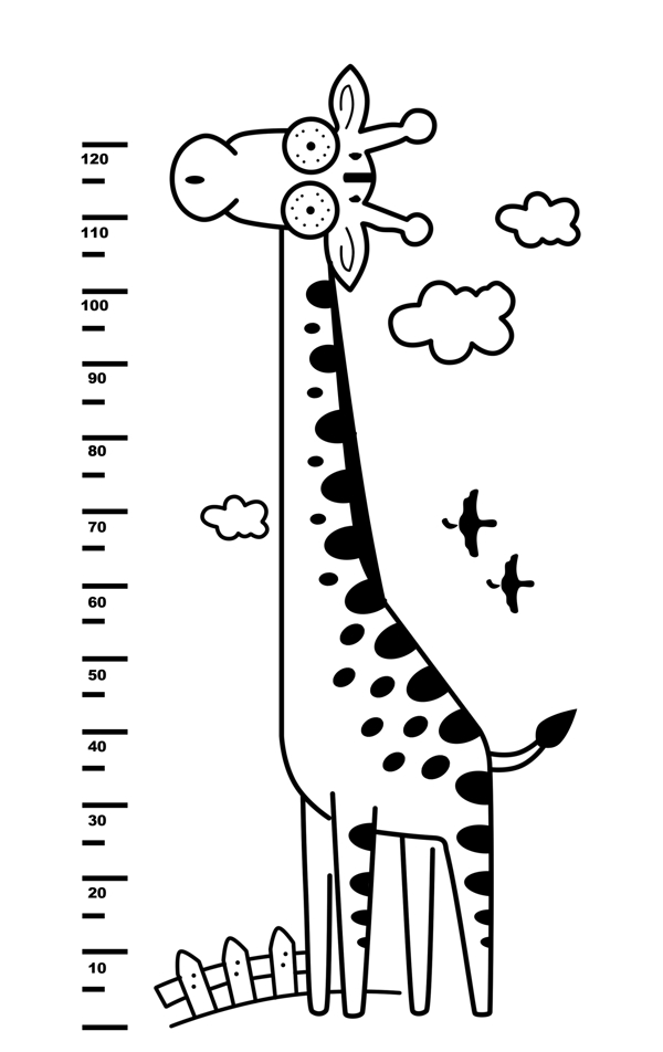 可愛(ài)長(zhǎng)頸鹿身高貼圖片