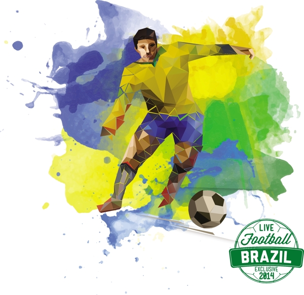 动感巴西世界杯背景矢量素材图片