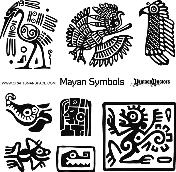玛雅动物符号矢量