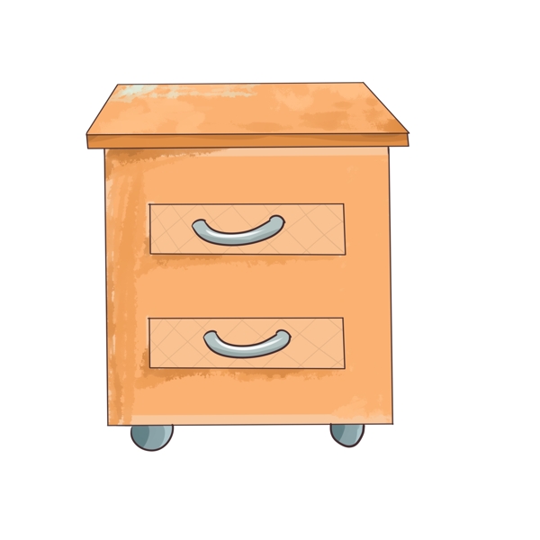 木质家具床头柜插画