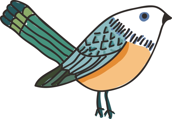 手绘插画小鸟动物可商用元素