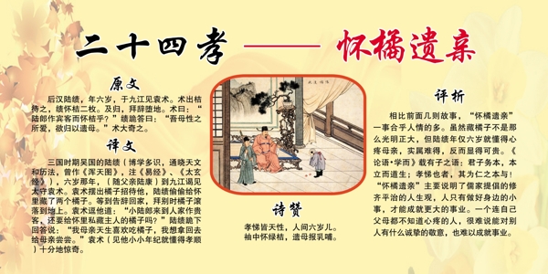 二十四孝圖之懷橘遺親