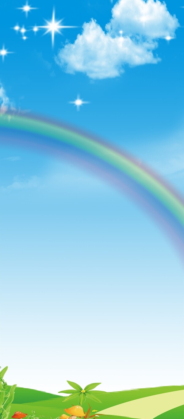 天空彩虹X架图片