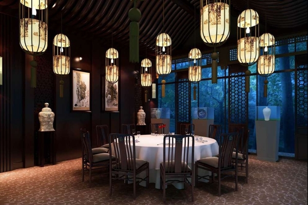 中式豪华宫廷餐厅效果图