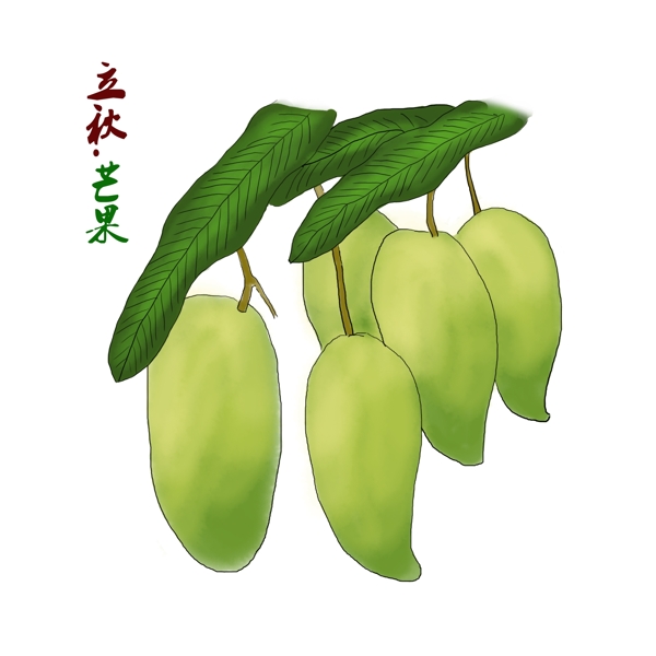 立秋24二十四節(jié)氣原創(chuàng)商用元素芒果