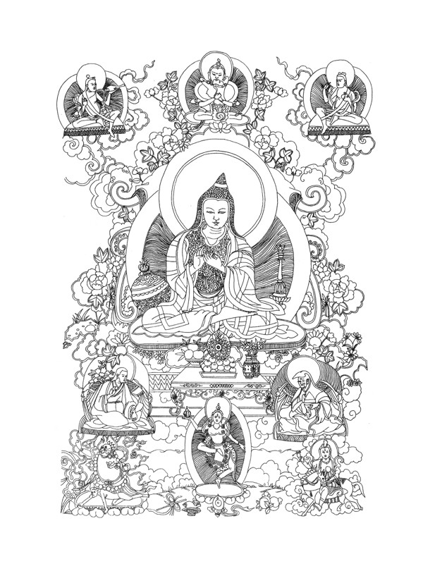 佛教元素线稿图片素材188