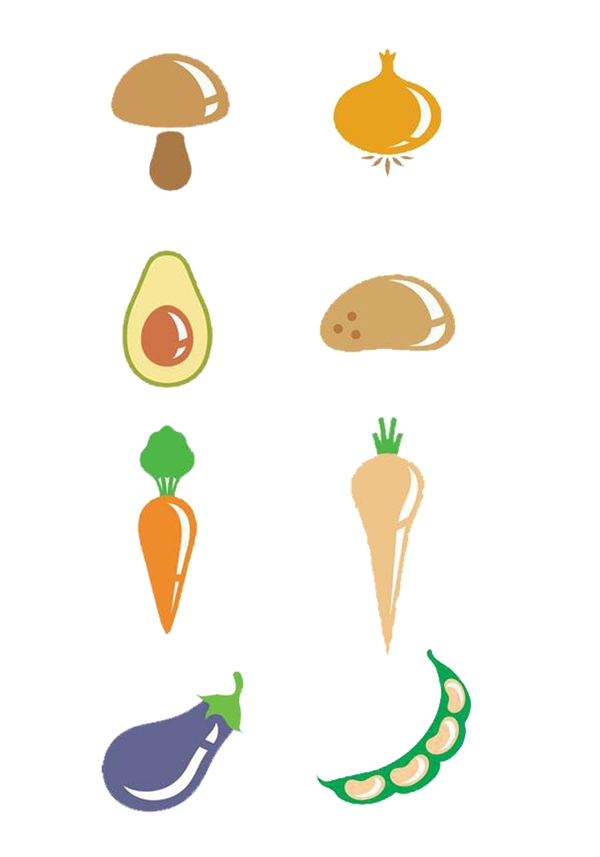 蔬菜卡通图标素材