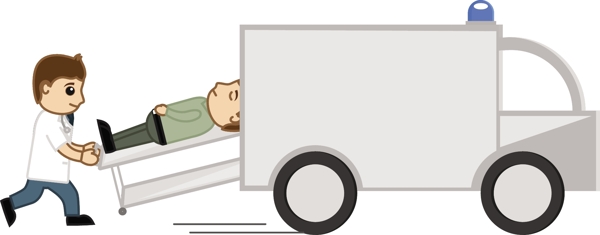 在醫(yī)療車醫(yī)卡通矢量字符轉(zhuǎn)換