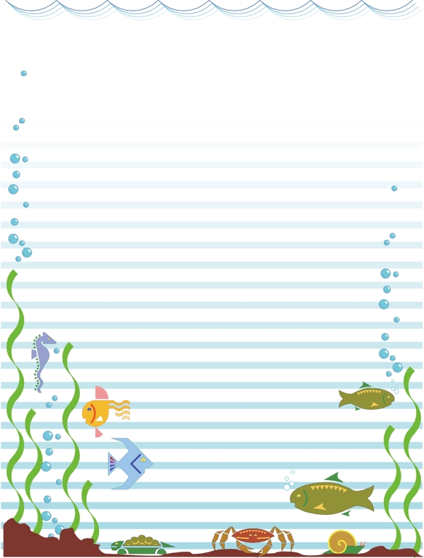 海底魚螃蟹海馬烏龜蝸牛海草圖片