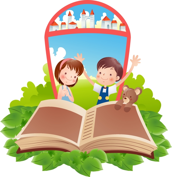 快樂兒童暑假矢量圖07