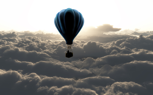 云层上的热气球