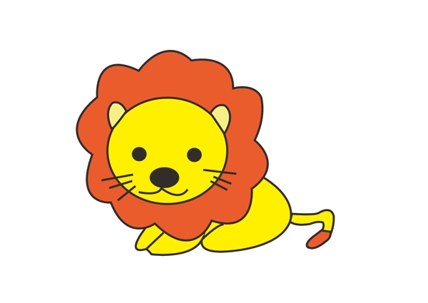 矢量卡通动物图案狮