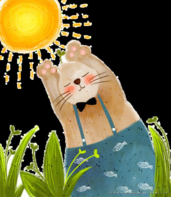 彩绘童话懒猫先生图案设计