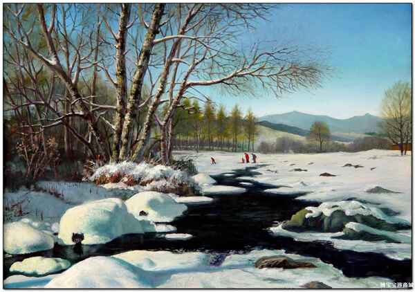 雪景河流