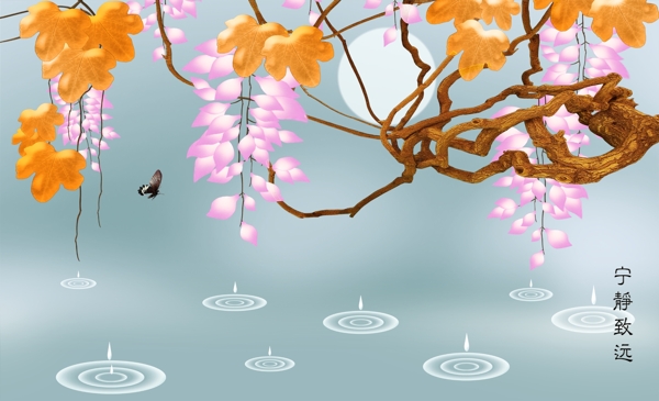 背景墻3D壁畫大型背圖片