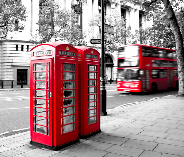 伦敦电话亭图片