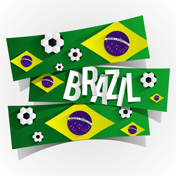 绿色巴西世界杯横幅背景