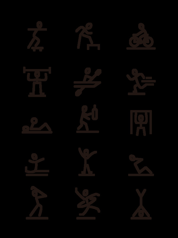 小人图标体育运动icon黑白简约商用元素