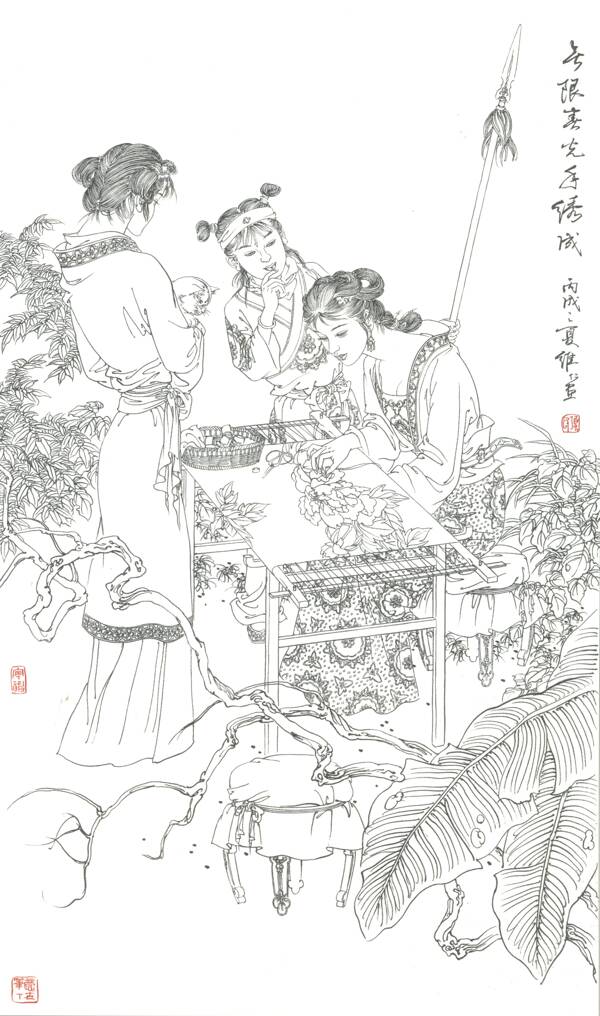 工筆白描圖片