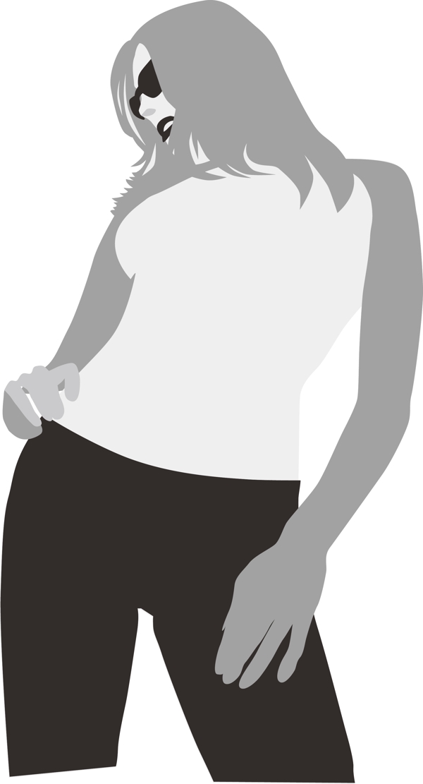 印花矢量圖人物女人色彩灰色免費素材