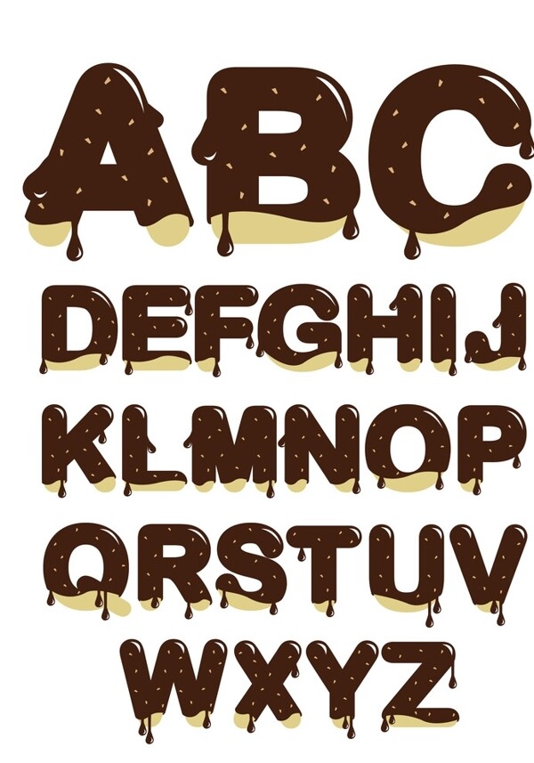 巧克力英文字母图片